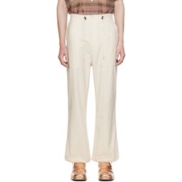 White String Fatigue Trousers 241821M191008