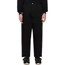 Black Two Tuck Trousers 241019M191002