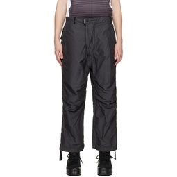 Black Garment Dyed Trousers 222123M191000