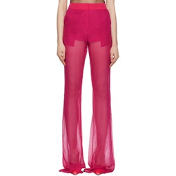 Pink Sheer Trousers 231334F087000