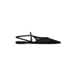 Black Slingback Tulle Sandals 241334F124003