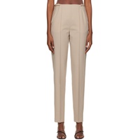 Beige Tailored Trousers 222334F087007