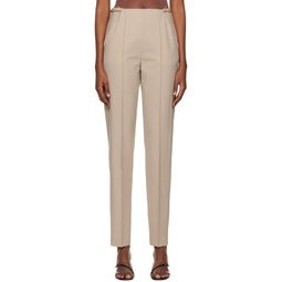 Beige Tailored Trousers 222334F087007