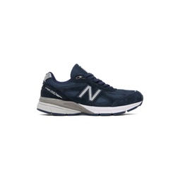 Navy Made in USA 990v4 Core Sneakers 241402F128136