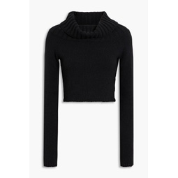 Zora cropped cotton-blend turtleneck sweater