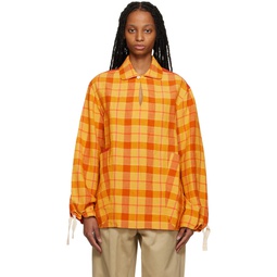 Orange Check Shirt 231363F107000
