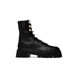 Black Pearlogy Combat Ankle Boots 222301F113002