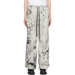 Gray Printed Trousers 241579M191004