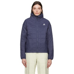 Blue Quilted Jacket 241011F063022