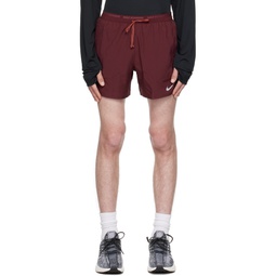 Burgundy Brief Lined Shorts 241011M193001