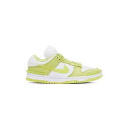 Green   White Dunk Low Twist Sneakers 241011F128008