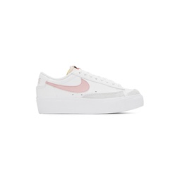White   Pink Blazer Low Platform Sneakers 241011F128038