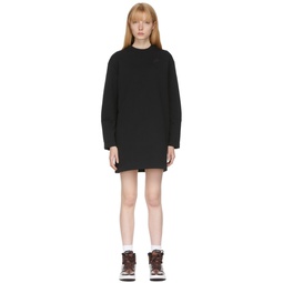 Black Tech Fleece Short Dress 221011F052000