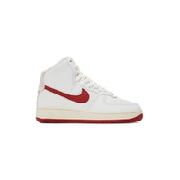 White   Red Air Force 1 High Sneakers 221011F127009