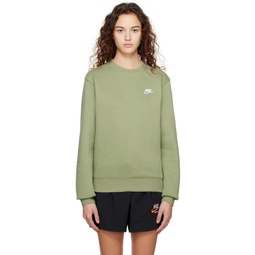 Green Embroidered Sweatshirt 231011F098038