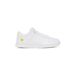 White   Yellow Dunk Low Sneakers 231011F128078