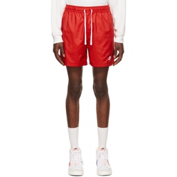 Red Polyester Shorts 222011M193038