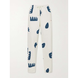NIKE Printed cotton-blend jersey track pants
