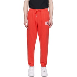 Red Washed Sweatpants 241445M190014