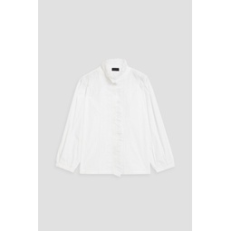 Ashlyn broderie anglaise-trimmed cotton-poplin shirt