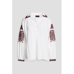 Jill embroidered linen blouse