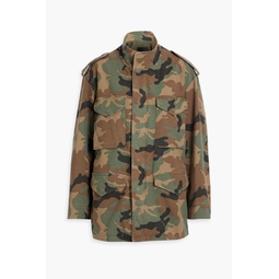 Camouflage cotton-blend twill jacket