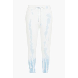 Nolan cropped tie-dyed French cotton-terry track pants