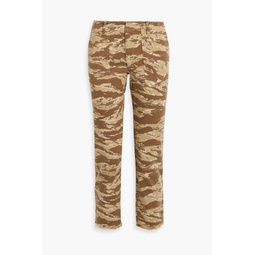 Jenna cropped camouflage cotton-blend twill slim-leg pants