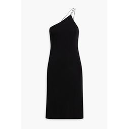 One-shoulder stretch-jersey dress