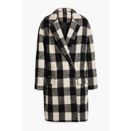 Dylan double-breasted checked boucle-tweed coat