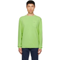 Green Classic Long Sleeve T Shirt 232876M213021
