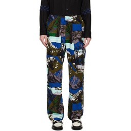 Multicolor Patterned Trousers 222008M190000