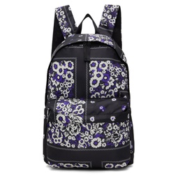 Black Floral Backpack 231008M166000