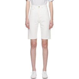 White Half White Denim Shorts 241814F088002