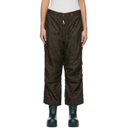 Brown Polyester Trousers 221438F087007