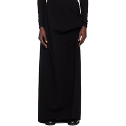Black Pleated Maxi Skirt 241217M191004