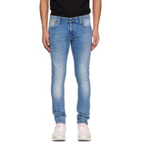 Blue Tight Terry Jeans 231078M186044