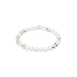 Silver   White Beads Bracelet 241439F020009
