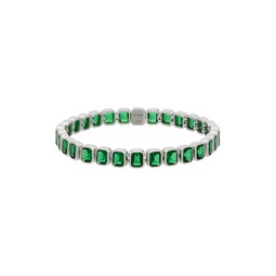 SSENSE Exclusive Silver   Green  3940 Bracelet 222439M142010