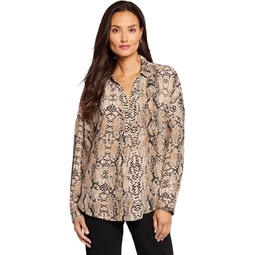 Womens NYDJ Long Sleeve Collared Blouse