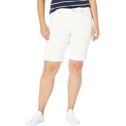 Womens NYDJ Plus Size Briella Shorts Roll Cuff 11 in Optic White