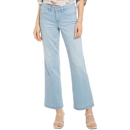 womens denim stretch mid-rise flare jeans