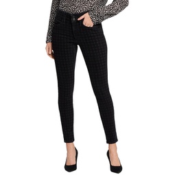 ami houndstooth luxe burnout skinny leg jean