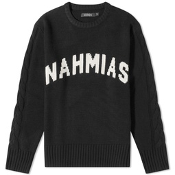 Nahmias Logo Intarsia Crew Knit Black