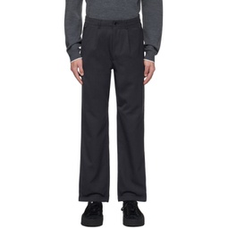 Gray Pleated Trousers 232467M191005