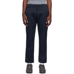 Navy Straight Trousers 231467M191010