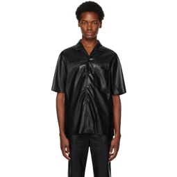 Black Bodil Vegan Leather Shirt 232845M192014