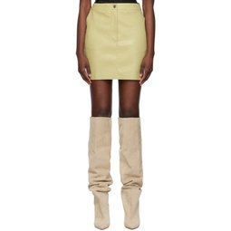 Yellow Miray Vegan Leather Miniskirt 241845F090005