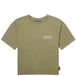 Napapijri Patch Logo Cropped T-Shirt Green Lichen