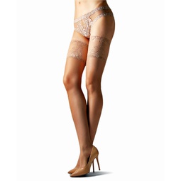 Womens Feather Lace Top Escape Thigh Highs
